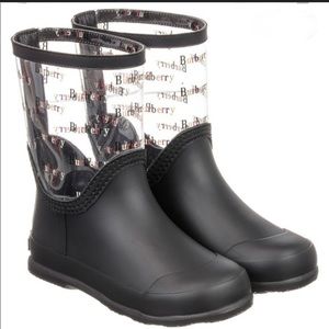 BURBERRY Frosty Logo-Print transparent rain boots, Kids / Toddler